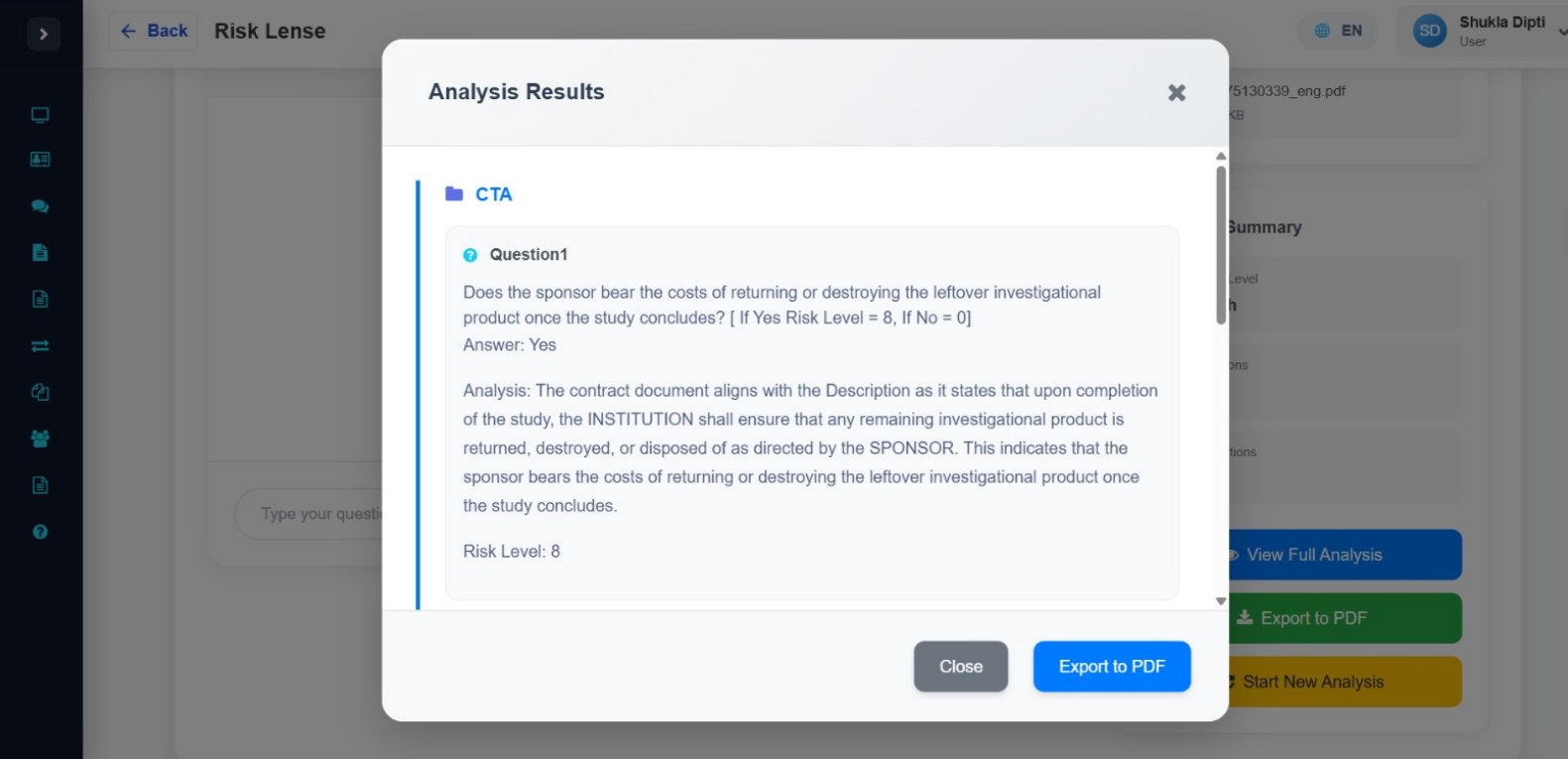 Obligo AI RiskLens for automatic detection of risky clauses and non-compliance in contracts